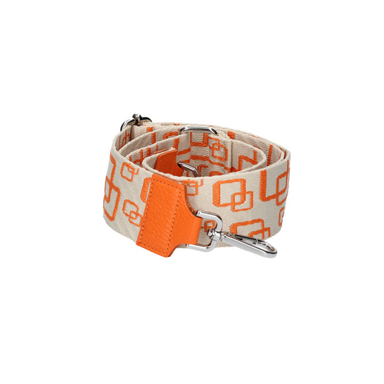 Taschenriemen|Wechselriemen Orange|Quadrat mit Karabiner Silber - leder-accessoires.com