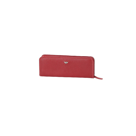 Stiftetui Golden Head 15 x 6cm in Rot aus Leder - leder-accessoires.com