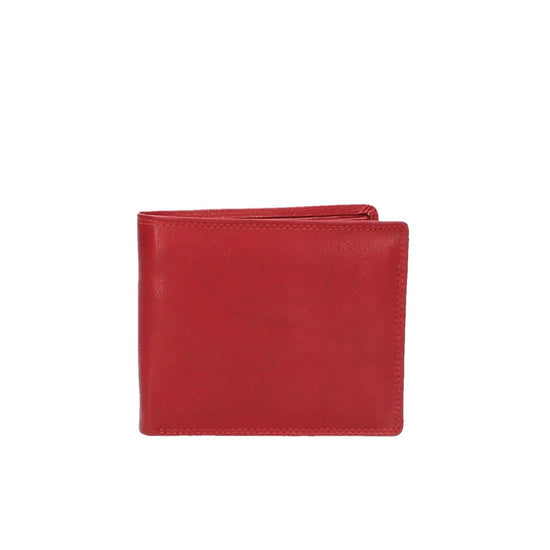 Geldbörse Querformat mit Reißverschluss in Rot aus Leder - leder-accessoires.com