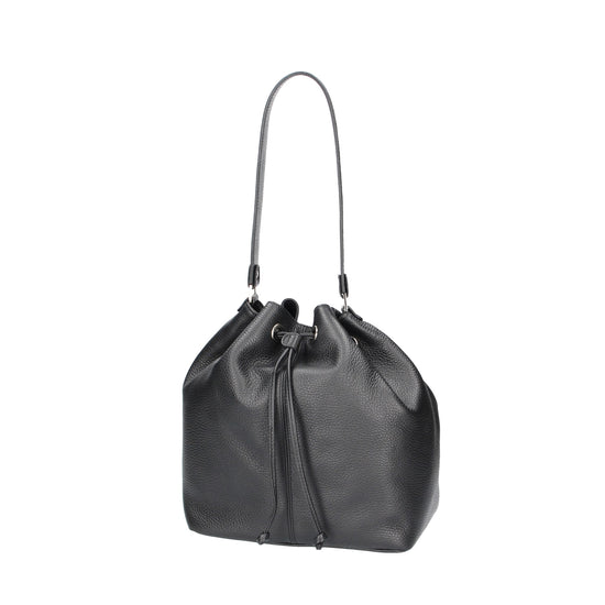 Beuteltasche 26x15x25cm in Schwarz aus Leder - leder-accessoires.com