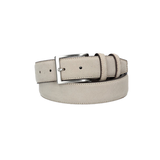 Herren-|Anzugsgürtel 35mm Nappa abgenäht in Sand|Natur aus Leder - leder-accessoires.com