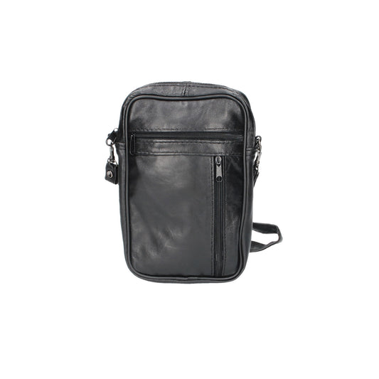 SALE Umhängetasche|Gürteltasche 13x3x21cm in Schwarz aus Leder - leder-accessoires.com