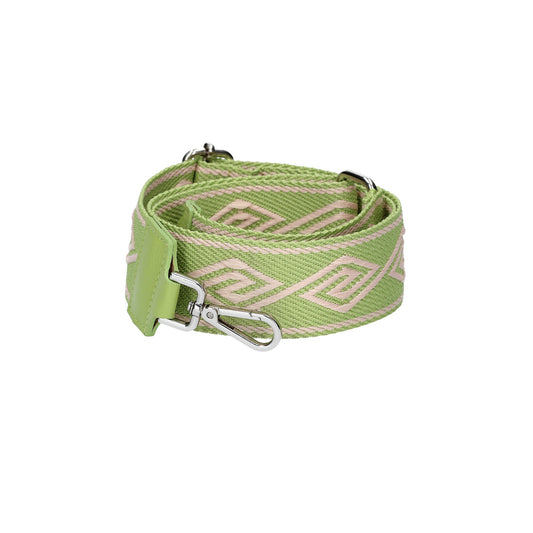 Taschenriemen|Wechselriemen in Grün Raute mit Karabiner Silber