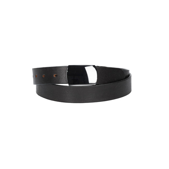 Ledergürtel Schwarz 30mm mit Koppelschließe in glänzend Schwarz - leder-accessoires.com