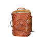 Rucksack/Koffer "Marte“ aus Canvas in Militärgrün und Leder in Cognac