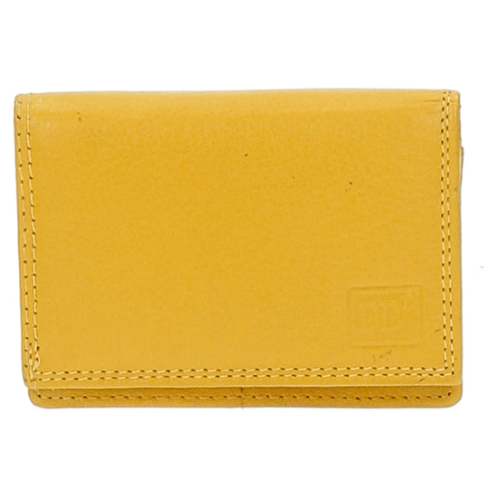 Minibörse im Querformat in Gelb aus Leder - leder-accessoires.com