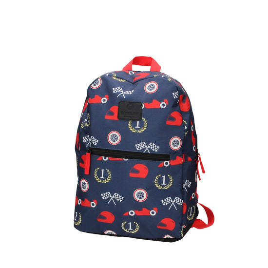 Kinderrucksack " Rennwagen " in Blau - leder-accessoires.com