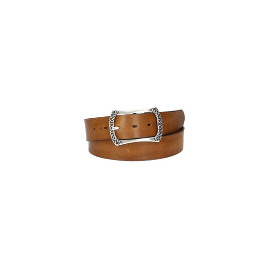 Ledergürtel Gelb|Ocker 40mm mit Vollschließe in Silber - leder-accessoires.com