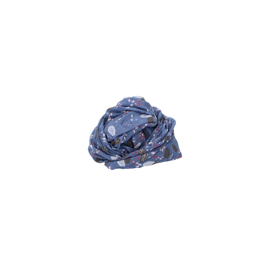 Loop in Blau mit Blätter aus Baumwolle - leder-accessoires.com