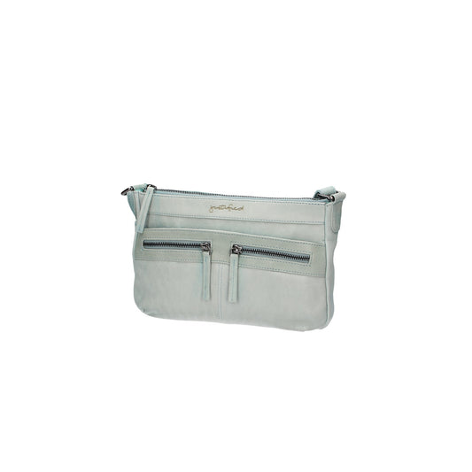 SALE Schultertasche in Türkis|Soft blue aus Leder - leder-accessoires.com
