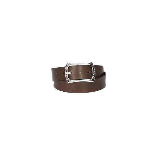 Ledergürtel Grau 40mm mit Vollschließe in Silber - leder-accessoires.com