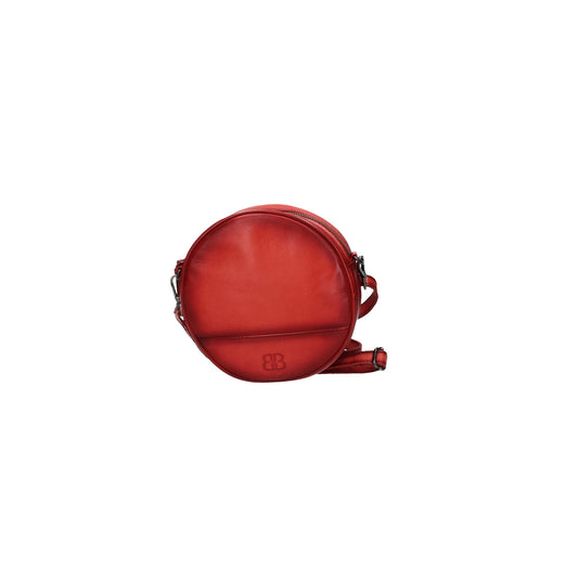 SALE Handtasche rund in Rot mit Airbrushkante aus Leder - leder-accessoires.com