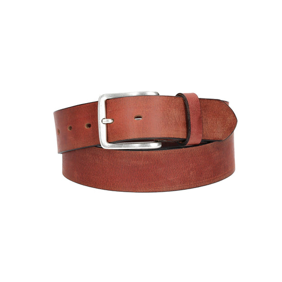 Ledergürtel Rot 40mm mit Dornschließe in Silber - leder-accessoires.com