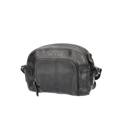 SALE Handtasche in Schwarz mit Vortasche aus Leder - leder-accessoires.com