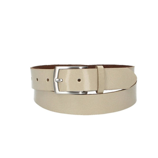 Ledergürtel Beige|Natur 30mm mit Dornschließe in Silber - leder-accessoires.com