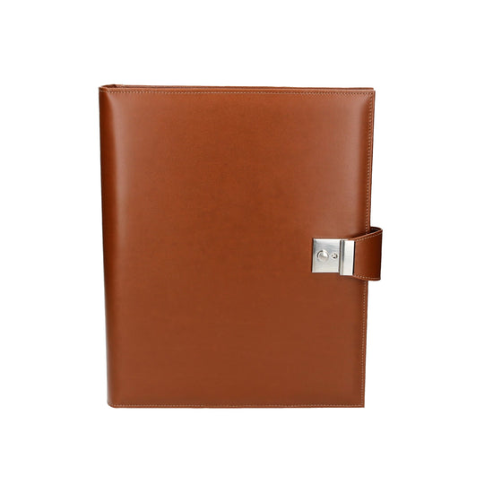 Dokumentenmappe Spezia 28x4x35cm in Cognac mit Steckschloss - leder-accessoires.com