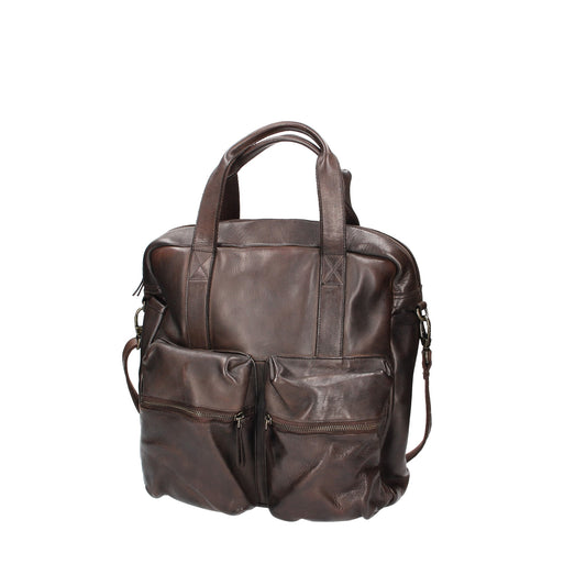 SALE Ledertasche in Braun mit Reißverschluss und zwei Vortaschen