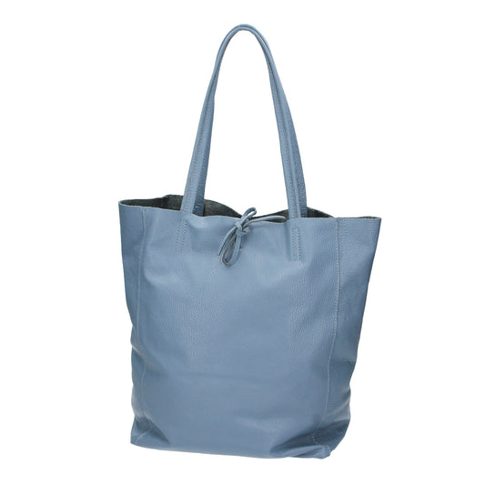 Shopper 28x13x35cm in Jeansblau aus Leder