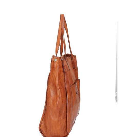 Shopper „Giove“ aus cognacfarbenem Leder