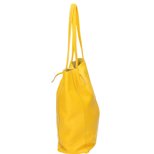 Shopper 28x13x35cm in Gelb aus Leder