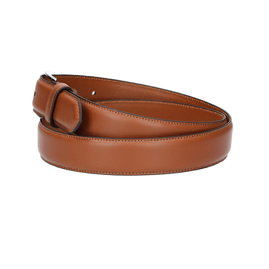Herren-|Anzugsgürtel 35mm abgenäht in Cognac aus Leder - leder-accessoires.com