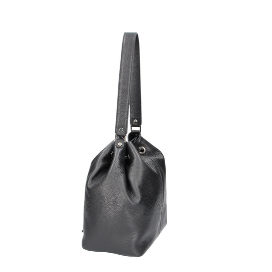 Beuteltasche 26x15x25cm in Schwarz aus Leder - leder-accessoires.com