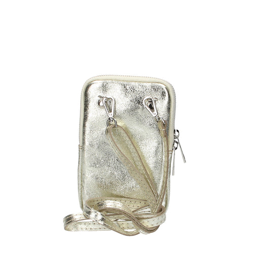 Handytasche aus Leder 17x10cm in Gold - leder-accessoires.com