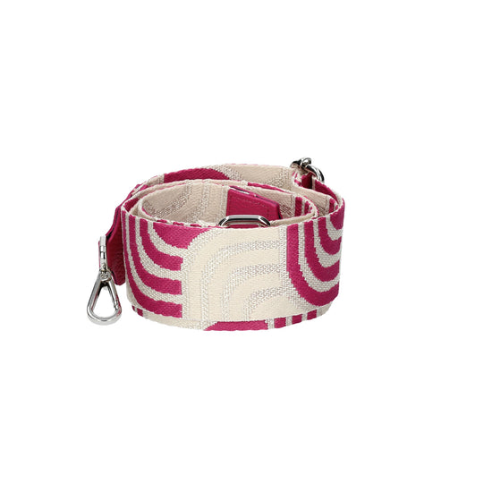 Taschenriemen|Wechselriemen in Pink|Beige mit Karabiner Silber - leder-accessoires.com