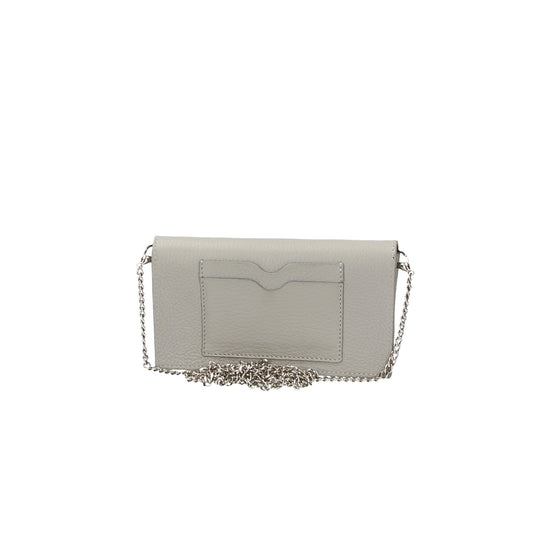 Sale Handytasche aus Leder in Hellgrau mit Kette zum Umhängen - leder-accessoires.com