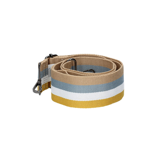 Taschenriemen|Wechselriemen gestreift mit Karabiner Schwarz - leder-accessoires.com