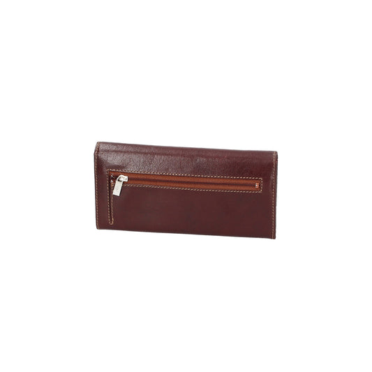 Geldbörse Golden Head 18,5 x 9,5cm in Braun aus Leder