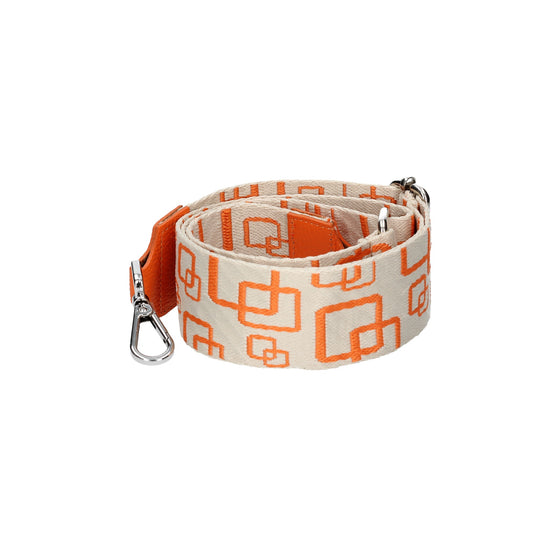 Taschenriemen|Wechselriemen Orange|Quadrat mit Karabiner Silber - leder-accessoires.com