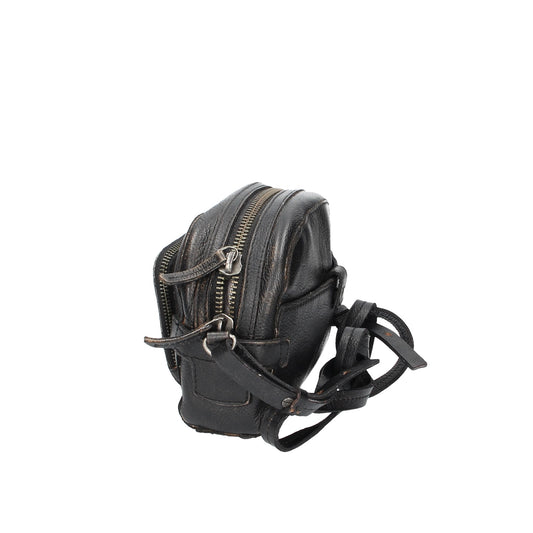 SALE Handtasche in Schwarz mit Vortasche aus Leder - leder-accessoires.com