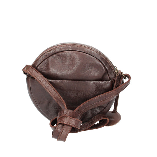 SALE Handtasche rund in Braun mit Flechtoptik aus Leder - leder-accessoires.com