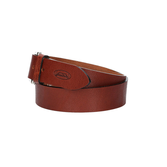Ledergürtel|Albbüffel in Cognac 40mm mit Dornschließe in Silber - leder-accessoires.com