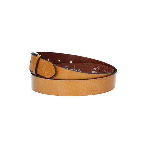 Ledergürtel Hellbraun 30mm mit Dornschließe in Silber - leder-accessoires.com