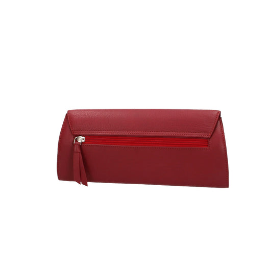 Clutch mit Überschlag in Rot aus Leder