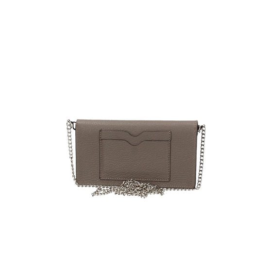 Sale Handytasche aus Leder in Taupe mit Kette zum Umhängen - leder-accessoires.com