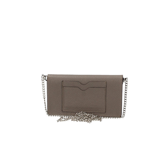 Sale Handytasche aus Leder in Taupe mit Kette zum Umhängen - leder-accessoires.com