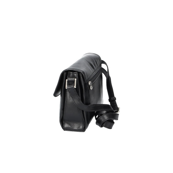 Umhängetasche The Bridge 26x6x18cm in Schwarz mit Überschlag - leder-accessoires.com