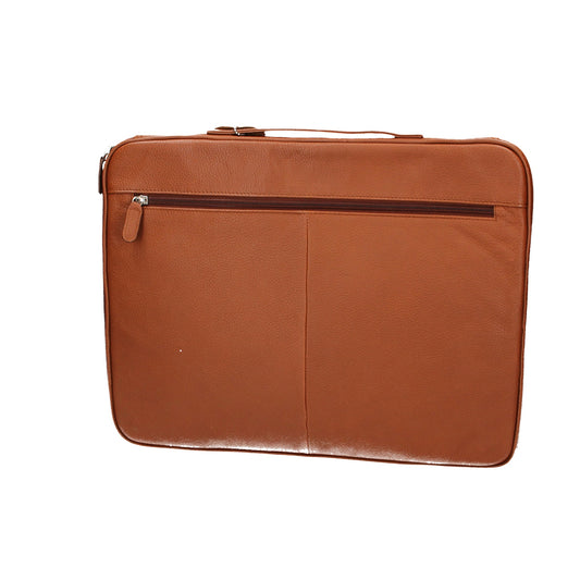 SALE Laptophülle 15 Zoll in Cognac aus Leder - leder-accessoires.com