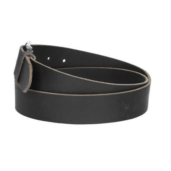 Ledergürtel 40mm Schwarz mit matter Dornschließe aus Leder - leder-accessoires.com