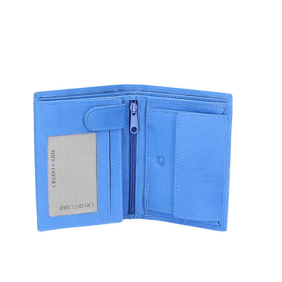 Geldbörse Hochformat mit Riegel in Royalblau aus Leder - leder-accessoires.com