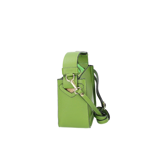 SALE Handtasche mit Kurzgriff in Grün aus Leder - leder-accessoires.com