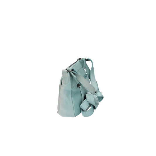 SALE Schultertasche in Türkis|Soft blue aus Leder - leder-accessoires.com