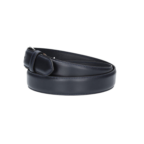 Herren-|Anzugsgürtel 35mm abgenäht in Blau|Marine aus Leder - leder-accessoires.com
