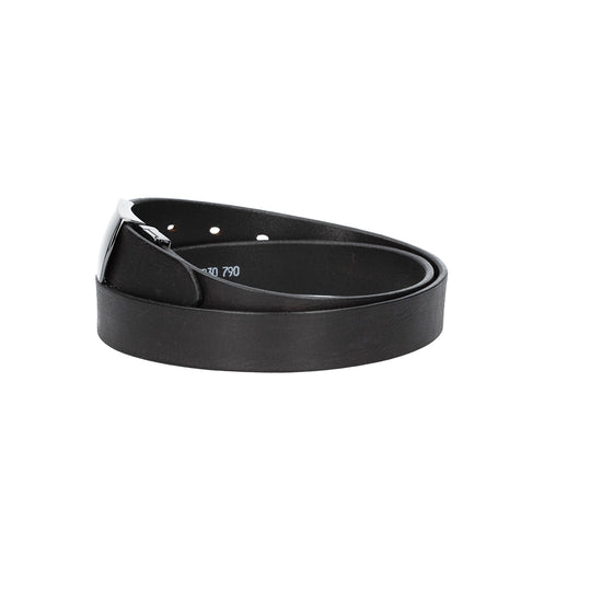 Ledergürtel Schwarz 30mm mit Koppelschließe in glänzend Schwarz - leder-accessoires.com