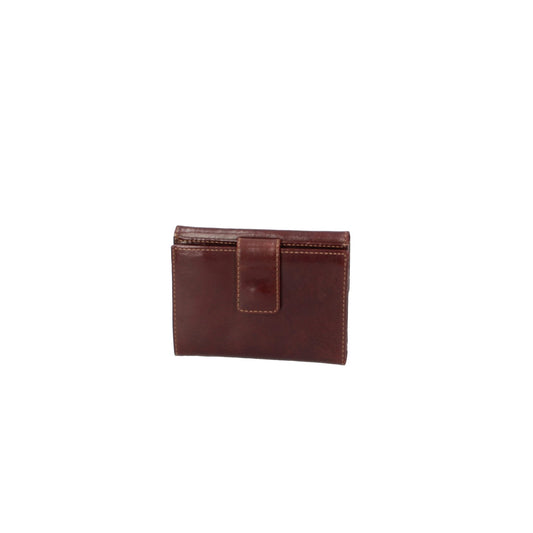 Damenbörse Golden Head 12,5 x 9,5cm in Braun aus Leder