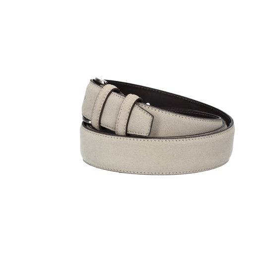 Herren-|Anzugsgürtel 35mm Nappa abgenäht in Sand|Natur aus Leder - leder-accessoires.com