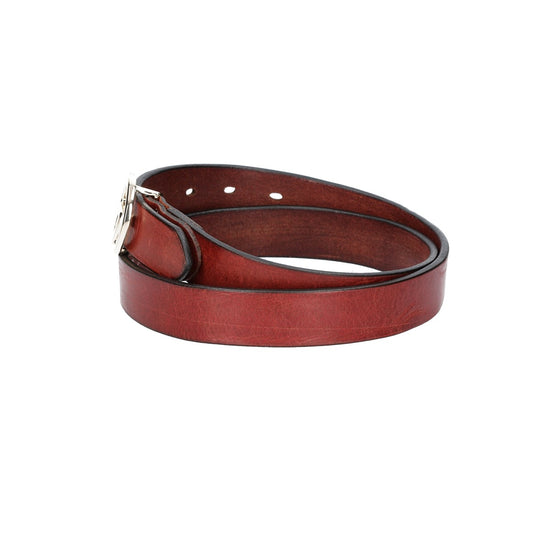 Ledergürtel 30mm in Rot mit GG-Schließe in Light Gold - leder-accessoires.com